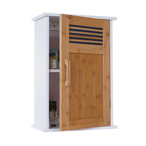 4057651187662 - Hängeschrank MCW-A85 Badschrank Wandschrank Bambus 52x35x21cm weiß