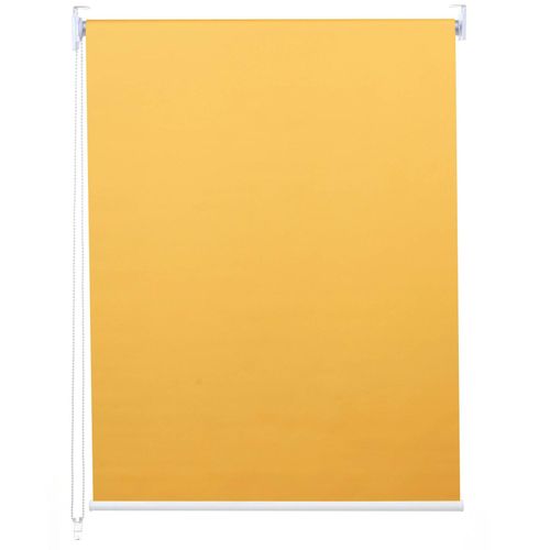 4057651283449 - Rollo MCW-D52 Fensterrollo Seitenzugrollo Jalousie Sonnenschutz Verdunkelung blickdicht 120x160cm ~ gelb