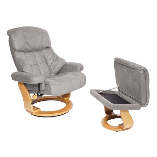 4057651519708 - MCA Relaxsessel Edmonton TV-Sessel Hocker 180kg belastbar Stoff Textil ~ hellgrau Gestell naturbraun 4057651519708 - MCA Relaxsessel Edmonton TV-Sessel Hocker 180kg belastbar Stoff Textil ~ hellgrau Gestell naturbraun