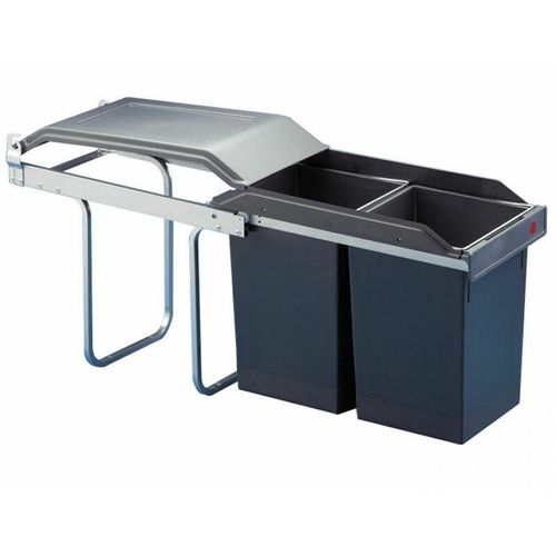 4250000516087 - Mülleimer Küche Einbau ab 30 cm Schrank 2-fach Abfalleimer - Grau - Hailo