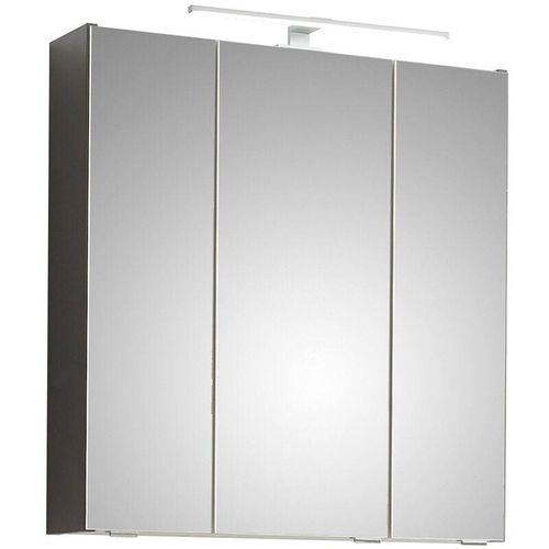 4066075062929 - Lomadox - Badezimmer Spiegelschrank 65 cm breit QENA-66 in Quarzgrau Matt Touch b h t ca 65 70 16 cm - grau