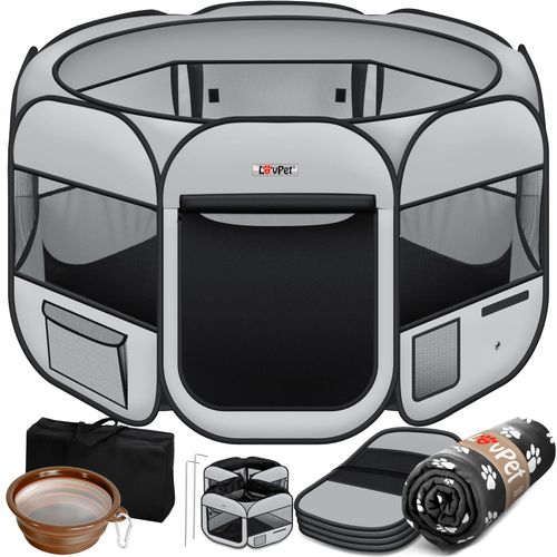 4255598307017 - LOVPET® Welpenlaufstall Tierlaufstall Faltbar für Kleintiere Hunde Katzen Inkl Hundenapf Hundelaufstall Freigehege Oxfordgewebe Pop-up System Indoor & Outdoor 4255598307017 - LOVPET® Welpenlaufstall Tierlaufstall Faltbar für Kleintiere Hunde Katzen Inkl Hundenapf Hundelaufstall Freigehege Oxfordgewebe Pop-up System Indoor & Outdoor