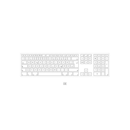 4048695100328 - PC-Tastatur Wireless Aluminium Keyboard FK418BTSQ-DE kabellos (Bluetooth) weiß silber 4048695100328 JENIMAGE