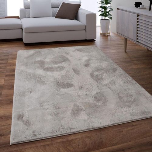 4061981126307 - Teppich Wohnzimmer Kunstfell Shaggy Hochflor Waschbar In Waschmaschine Soft Uni Grau ø 80 cm Rund - Paco Home