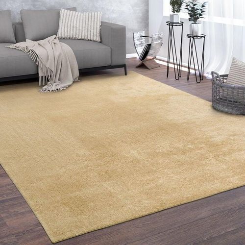 4061981119736 - Teppich Kurzflor-Teppich Für Wohnzimmer Weich Super Soft Waschbar In Beige 120x170 cm - Paco Home