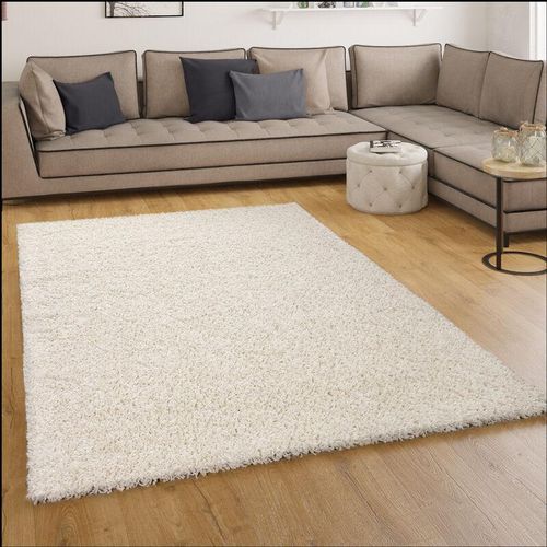 4250857525324 - Shaggy Hochflor Langflor Teppich Sky Einfarbig in Creme 100x200 cm - Paco Home