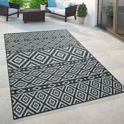 4061981085581 - Paco Home - In- & Outdoor-Teppich Für Balkon Und Terrasse Mit Skandi-Muster In Schwarz 160x220 cm