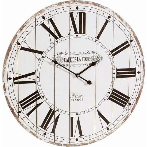 4250965945205 - Wanduhr HOME AFFAIRE Cafe de la tour Wanduhren Gr B H 45 cm x 60 cm weiß Wanduhren römische Ziffern 60 cm