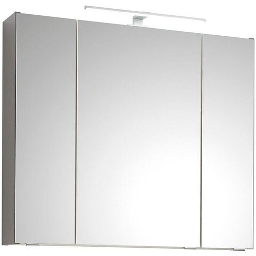 4066075062936 - Lomadox - Badezimmer Spiegelschrank 80 cm breit QENA-66 in Quarzgrau Matt Touch b h t ca 80 70 16 cm - grau