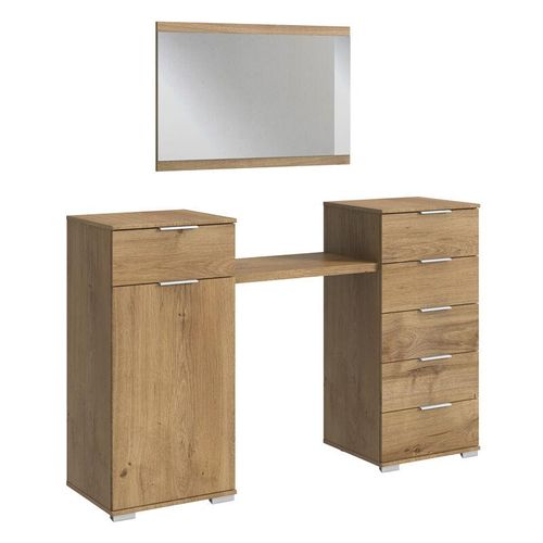 4066075056041 - Lomadox - Schlafzimmer Schminktisch mit Spiegel in Plankeneiche Nb ELSTRA-43 b h t ca 165 192 41 cm - braun