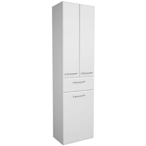 4066075062110 - Lomadox - Hochschrank mit Wäschekippe QUEBEC-66 in weiß Hochglanz b h t ca 50 1855 33 cm - weiß