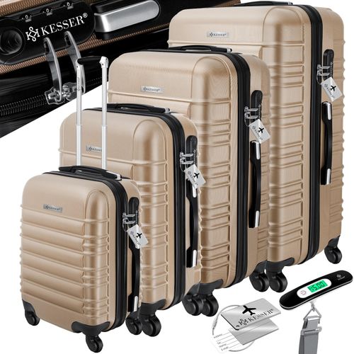 4260635557836 - KESSER® 4tlg Hartschalenkofferset Hartschalenkoffer Reisekoffer Set Reisekofferset Trolley Koffer Inkl Kofferwaage + Gepäckanhänger Rollkoffer Schloss 4 Rollen ABS-Hartschale Teleskopgriff S-M-L-XL 4260635557836 - KESSER® 4tlg Hartschalenkofferset Hartschalenkoffer Reisekoffer Set Reisekofferset Trolley Koffer Inkl Kofferwaage + Gepäckanhänger Rollkoffer Schloss 4 Rollen ABS-Hartschale Teleskopgriff S-M-L-XL