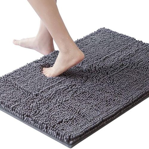 4252021337566 - Cofi 1453 - Lifewit 50x76cm extra weiche Badematte saugfähige Shaggy Badematte aus Chenille rutschfeste Plüschteppiche für Bad Wanne und Dusche