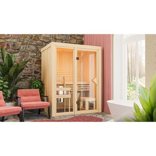4010090489186 - Sauna View 1 SET naturbelassen 36kW Ofen Bio