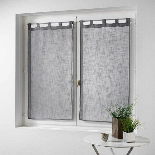 3574386252522 - Douceur Dintérieur - Küchengardine haltona kurz 60 x 160 cm grau 2 Stück