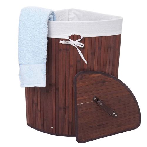 4057651308029 - Eckwäschekorb MCW-C21 Laundry Wäschebox Wäschesammler Wäschebehälter Bambus 61x48x35cm 50l ~ braun 4057651308029 - Eckwäschekorb MCW-C21 Laundry Wäschebox Wäschesammler Wäschebehälter Bambus 61x48x35cm 50l ~ braun