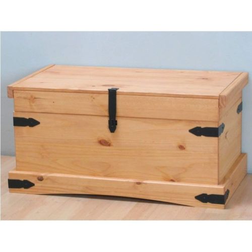 4059865222634 - Aufbewahrungs Truhe New Mexico Mexiko massiv Kiefer Holzkiste Box gelaugt