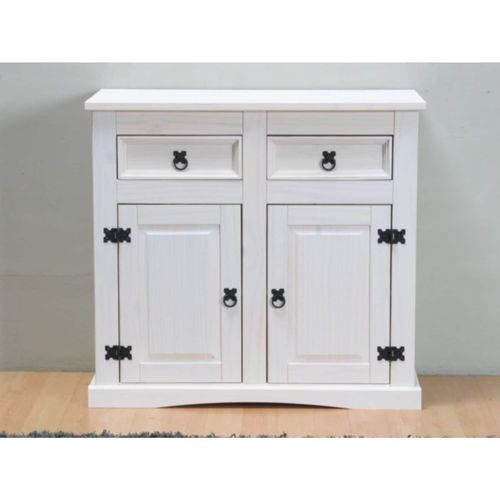 4250781440045 - New Mexiko Sideboard Mexico 2 Schubladen + 2 Türen Kommode Schrank weiß