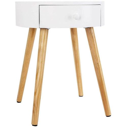 4063425048961 - Woltu - Beistelltisch Nachttisch Nachtkommode Nachtschrank Sofatisch mit Schublade mit Beinen Holz mdf Weiß 38x38x48cm(BxTxH) - weiß