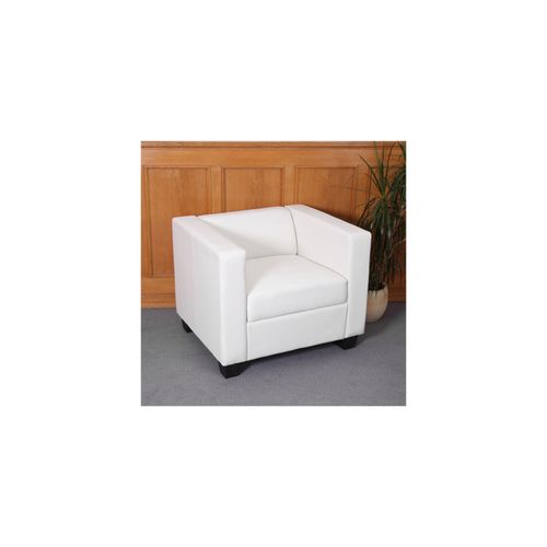 4052826131990 - Sessel Loungesessel Lille ~ Kunstleder weiß 4052826131990 - Sessel Loungesessel Lille ~ Kunstleder weiß