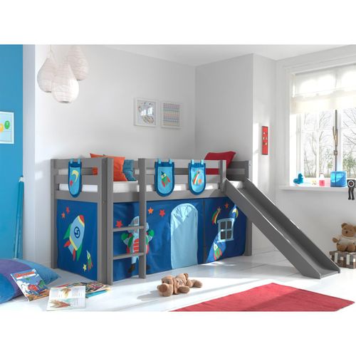 5420070234955 - VIPACK - Spielbett Pino inkl Rutsche mit Textilset Vorhang und 3 Taschen Astro Ausf Kiefer mass 5420070234955 - VIPACK - Spielbett Pino inkl Rutsche mit Textilset Vorhang und 3 Taschen Astro Ausf Kiefer mass