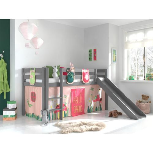 5420070234870 - VIPACK - Spielbett Pino inkl Rutsche mit Textilset Vorhang und 3 Taschen Spring Ausf Kiefer mas 5420070234870 - VIPACK - Spielbett Pino inkl Rutsche mit Textilset Vorhang und 3 Taschen Spring Ausf Kiefer mas