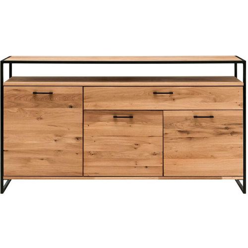 4066075036760 - Lomadox - Sideboard Eiche massiv geölt FORST-64 mit umlaufendem Metallrahmen b h t ca 170 92 44 cm - braun