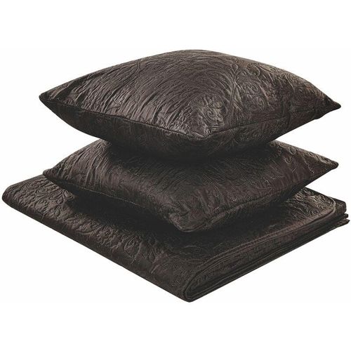 4251682277938 - Tagesdecken Set Braun mit Füllung Polyester 160 x 220 cm mit geprägtem Muster Bettüberwurf Dekorativ Doppelbett Schlafzimmer modernes Bettzeug - Braun