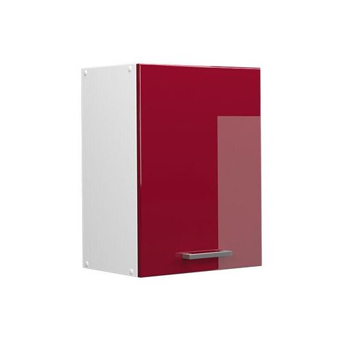 4066731045228 - Hängeschrank Küchenschrank Küchenzeile R-Line 45 cm Weiß Bordeaux Tür Fächer Hochglanz