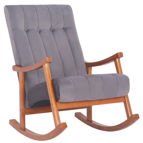 4251756449629 - Schaukelstuhl Saltillo Samtbezug I Lounge Schwingstuhl Mit Holzgestell I Relaxsessel Und Lesesessel I Für Wohnzimmer Und Schlafzimmer