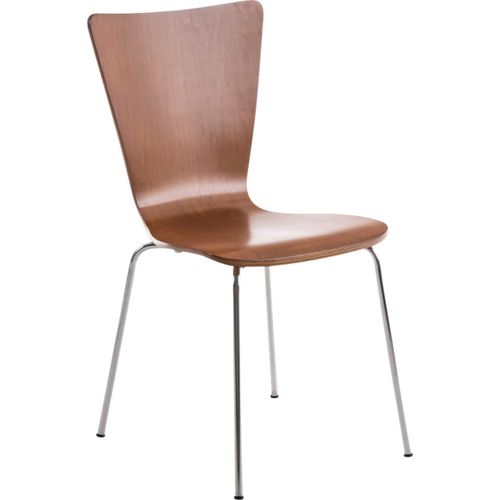 4251152625306 - Stapelstuhl Aaron Ergonomisch Geformter Konferenzstuhl Mit Holzsitz Und Metallgestell I Platzsparender Stuhl Mit Pflegeleichter Sitzfläche