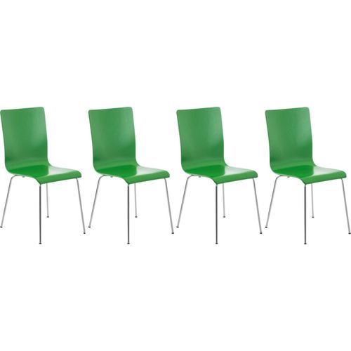 4251380487509 - 4er-Set Wartezimmerstuhl PEPE mit ergonomisch geformten Holzsitz und Metallgestell I 4x Konferenzstuhl In verschiedenen Farben erhältlich