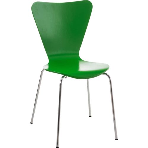 4251152625375 - Konferenzstuhl CALISTO mit Holzsitz und stabilem Metallgestell I Platzsparender Stuhl mit einer Sitzhöhe von 45 cm