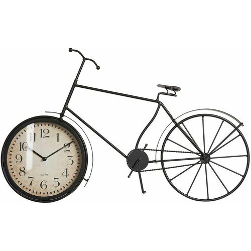 4251682283724 - Beliani - Tischuhr Schwarz Metall 37 cm Fahrrad Form Moderne Dekoration im Vintage-Stil für Wohnzimmer Schlafzimmer Flur - Schwarz