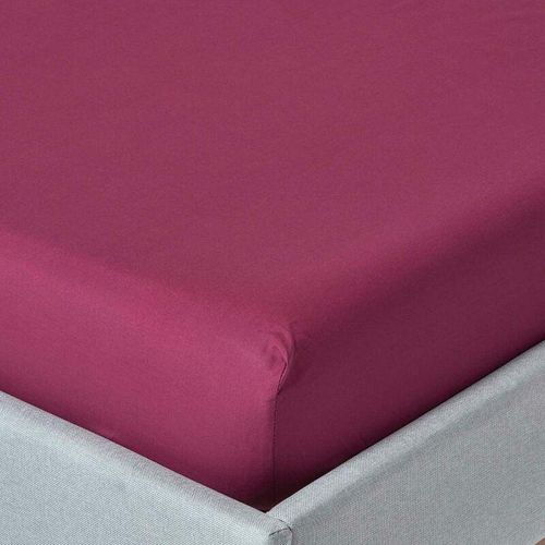 5055967401365 - Spannbettlaken extra tief bordeaux Fadendichte 200 140 x 190 cm - Bordeaux - Homescapes