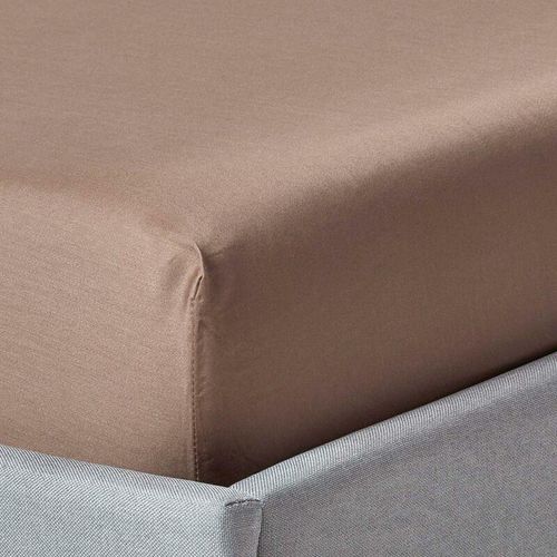 5060422534632 - Spannbettlaken braun 100% Bio Baumwolle 90 x 190 cm - Braun - Homescapes