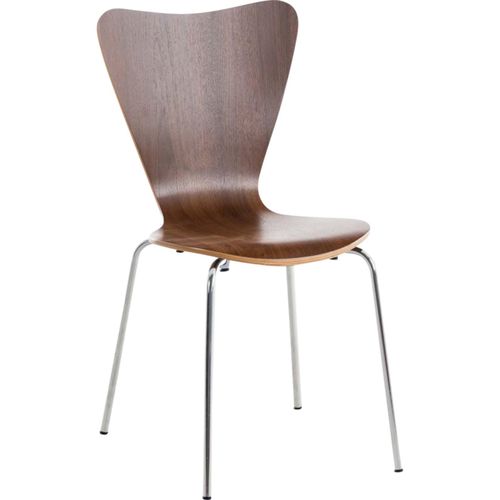 4251152690854 - Konferenzstuhl CALISTO mit Holzsitz und stabilem Metallgestell I Platzsparender Stuhl mit einer Sitzhöhe von 45 cm