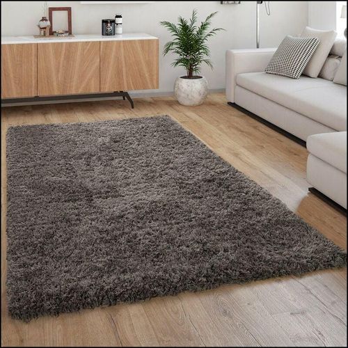 4250857590841 - Hochflor Teppich Kuschelig Modern Shaggy Flokati Stil Gemütlich Uni Anthrazit 80x150 cm - Paco Home 4250857590841 - Hochflor Teppich Kuschelig Modern Shaggy Flokati Stil Gemütlich Uni Anthrazit 80x150 cm - Paco Home
