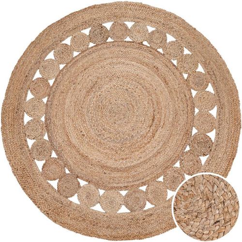 4061981167812 - Teppich Viborg 593 Teppiche Gr Ø 200 cm 13 mm 1 St beige Esszimmerteppiche Jute Modern Boho Ethno Handgefertigter Natur-Teppich