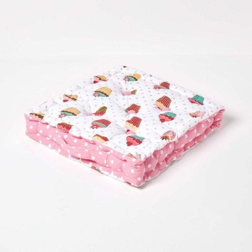 5055967421790 - Sitzkissen Cupcakes 40 x 40 x 10 cm - Rosa - Homescapes