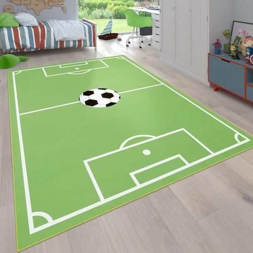 4061981094200 - Kinderteppich Bino 568 Teppiche Gr B L 200 cm x 200 cm 4 mm 1 St grün Kinder Kinderzimmerteppiche Kurzflor Spiel-Teppich Motiv Fußballfeld Kinderzimmer