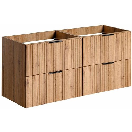 4066075083740 - Lomadox - Waschtischunterschrank 120cm ADELAIDE-56 Wotaneiche mit gerillter Front b h t 120 57 46 cm - braun 4066075083740 - Lomadox - Waschtischunterschrank 120cm ADELAIDE-56 Wotaneiche mit gerillter Front b h t 120 57 46 cm - braun