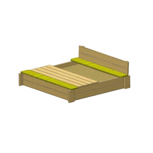 4751017091050 - Wendi Toys - Holz Sandkasten Delux mit Sitzflächen inkl Holzabdeckung grün natur 4751017091050 - Wendi Toys - Holz Sandkasten Delux mit Sitzflächen inkl Holzabdeckung grün natur