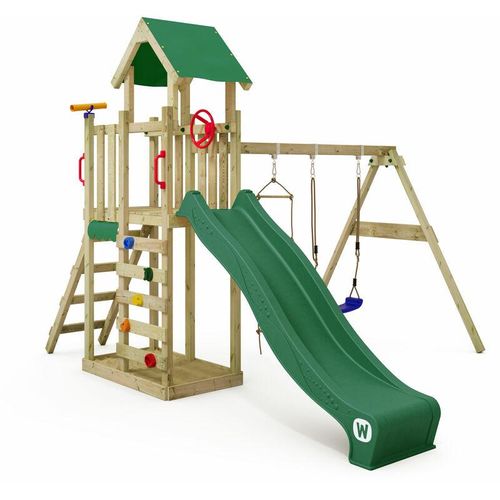 4251511890482 - Spielturm Klettergerüst MultiFlyer Light Schaukel & Rutsche Outdoor Kinder Kletterturm mit Sandkasten Leiter & Spiel-Zubehör für den Garten - grün