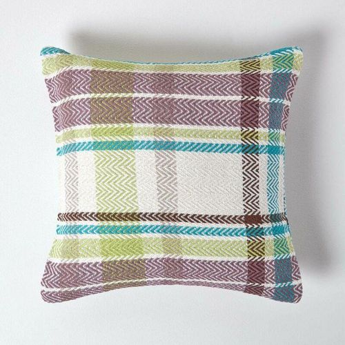 5055967470170 - Bunter Kissenbezug Falun mit Tartanmuster 60 x 60 cm - Grün-Braun - Homescapes