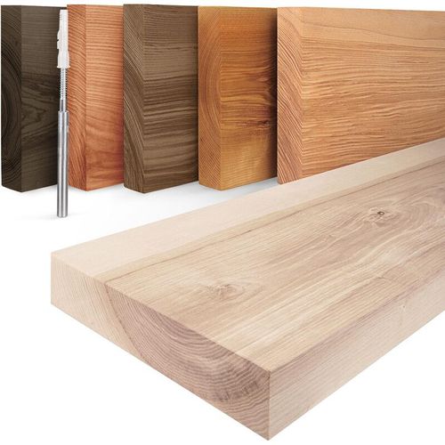 4064755132535 - Wandregal Holz Hängeregal Bücherregal Invisible Farbe Roh 160cm LWG-01-A-001-160W - Roh - Lamo Manufaktur 4064755132535 - Wandregal Holz Hängeregal Bücherregal Invisible Farbe Roh 160cm LWG-01-A-001-160W - Roh - Lamo Manufaktur