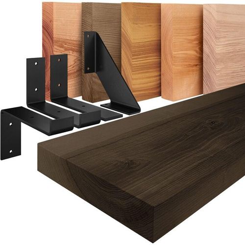 4064755176201 - Wandregal Holz Bücherregal Hängeregal Original Schwarz   Weiß 40cm LWG-01-A-006-40ZW - Schwarz - Lamo Manufaktur