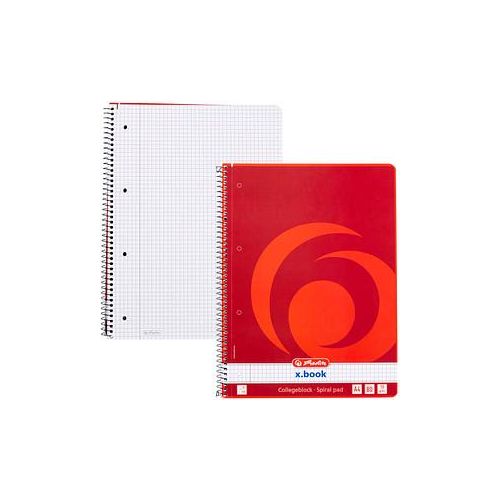 4008110307909 - Collegeblock 10834117 xbook Lineatur 22   kariert mit Rand innen A4 70g rot 80 Blatt 4008110307909 Herlitz