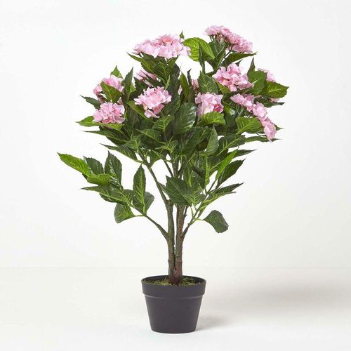 5055967456198 - Kunstpflanze Pink Hortensie im Topf 85 cm - Rosa - Homescapes