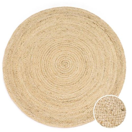 4061981167959 - Paco Home Teppich Rund Wohnzimmer Jute Boho Ethno Muster Modern Handgefertigt Naturteppich 160 cm Rund Elfenbein 2